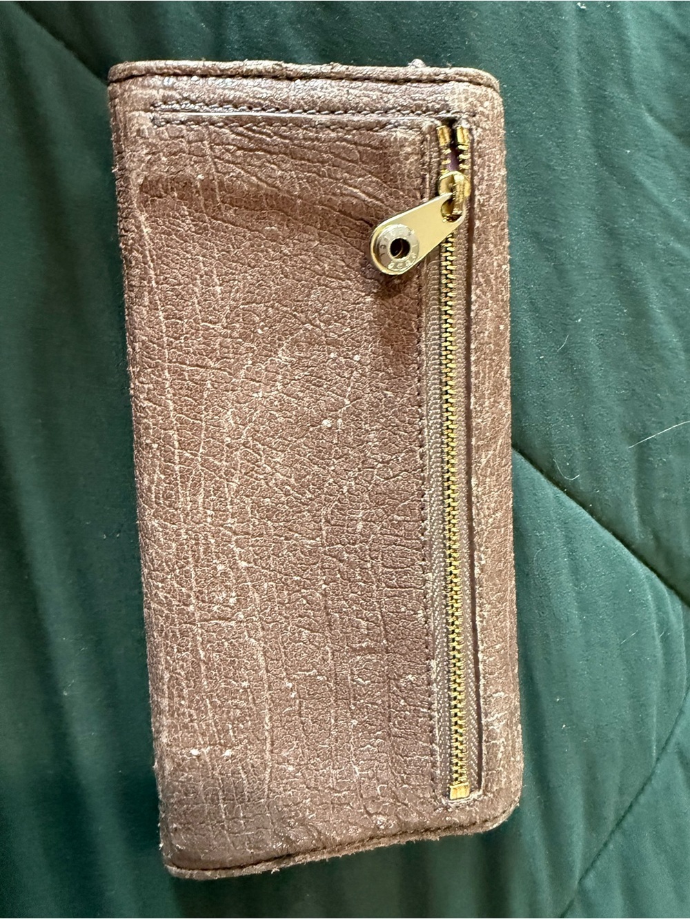 henri bendel brown textured leather wallet with gold hardware - Picture 6 of 6